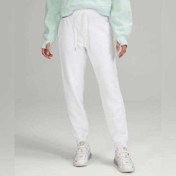 Lululemon Scuba High-Rise French Terry Jogger White Sweatpants Women’s Size 18 - Picture 1 of 7